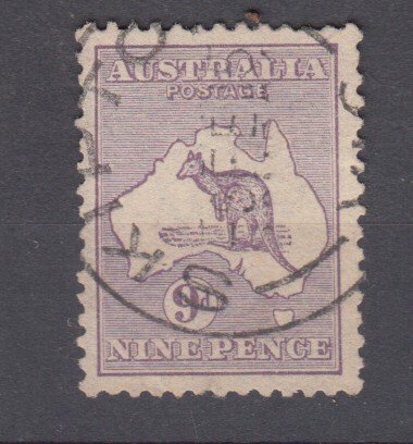 J38904, jlstamps,1913 australia used #9 kangaroo