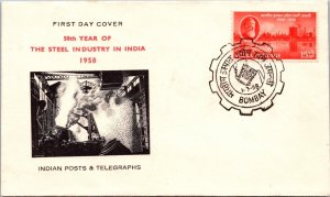India 1958 FDC - 50th Year Steel Industry - Bombay - F65321