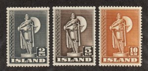 Iceland - Sc# 229a - 231a MNH (230a MH) / Perf 11 1/2    -    Lot 0324086