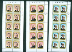 Gibraltar. 1980.  3 Fuld Sheet MNH. Europa Personalities.. Sc# 390-91-92.