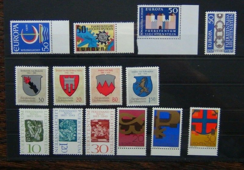 Liechtenstein 1964 1967 Europa Arms Painter Symbols etc MNH