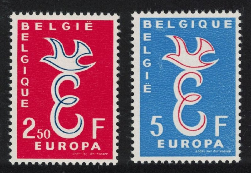 Belgium Dove Birds Europa 2v 1958 MNH SG#1659-1660