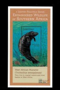 Lesotho 2000 - Endangered Wildlife  - Souvenir Stamp Sheet - Scott #1248 - MNH