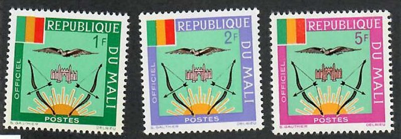 Mali; Scott O12, O13, O15;  1964;  Unused; NH