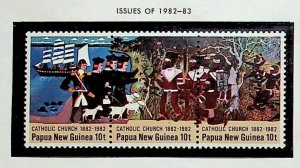 Papua New Guinea Sc 570 MNH Strip of 3 of 1982 - Catholic Church