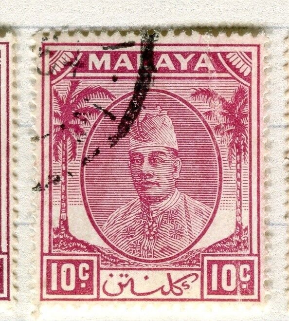 MALAYA  KELANTAN  1951 Sultan Ibrahim issue fine used 10c. value