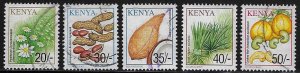 Kenya #756-70 Used; Short set of 5 - Crops (2001)