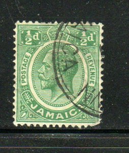 JAMAICA #101  1927  1/2p  KING GEORGE V       F-VF  USED  d