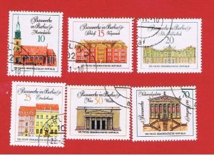 Germany(DDR) #1287-1292  VF used  Buildings  Free S/H