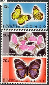 Congo Democratic Republic; Scott 713-715;  1971;  Unused; NH; Butterflies