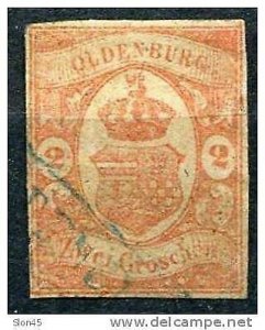 Germany/Oldenburg 1861 Sc 14 Used with APS Cerificate