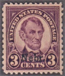 US 672 XF LH Nebraska Overprint