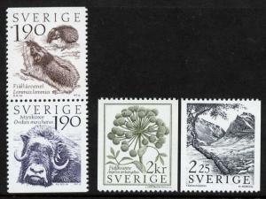 Sweden 1489b-91 MNH Musk Ox, Lemmings, Angelica, Alpine Birch