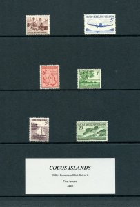 Cocos  (Keelung) Islands Scott 1-6 First Issue 1963 Mint NH