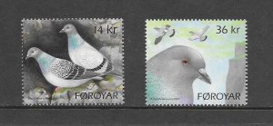 BIRDS - FAROE ISLANDS #520-1 PIGIONS   MNH
