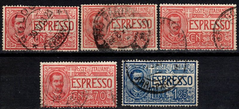 Italy #E1-5 F-VF Used CV $4.60 (X2593)