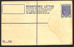 26825 - MAURITIUS  - Postal History - Registered  STATIONERY  COVER - SPECIMEN