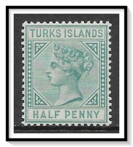 Turks Islands #48a Queen Victoria MH