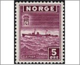 Norway Mint NK 331 Destroyer Sleipner 5 Øre Dark pink lilac