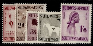 SOUTH WEST AFRICA QEII SG166-170, complete set, LH MINT. Cat £23. 