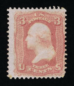 GENUINE SCOTT #65 FINE MINT OG H 1861 ROSE NBNC 3¢ GEORGE WASHINGTON  #11085