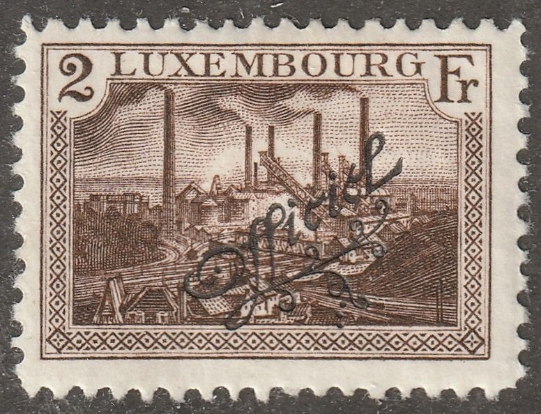 Luxemberg, stamp, Scott#O134,  used, hinged,  2F,