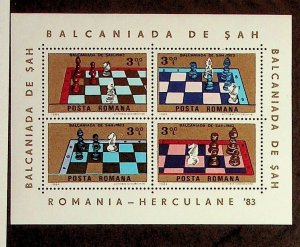 ROMANIA Sc 3181 NH SOUVENIR SHEET OF 1984 - CHESS