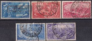 Italy #497, 500, 503-5   F-VF Used CV $20.50 (Z2877)