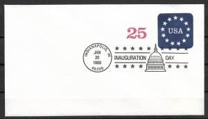 1989 USA ScU611 Presidential Inauguration Bicentennial PM Indianapolis, IN