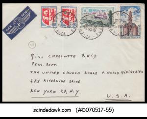 FRANCE - 1968 AIR MAIL Envelope to U.S.A. with STAMPS