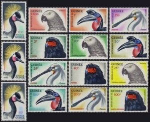 Guinea 263-74,C41-C43,MNH.Michel 149-163. Birds 1962.Crowned crane,Parrot,Eagle.