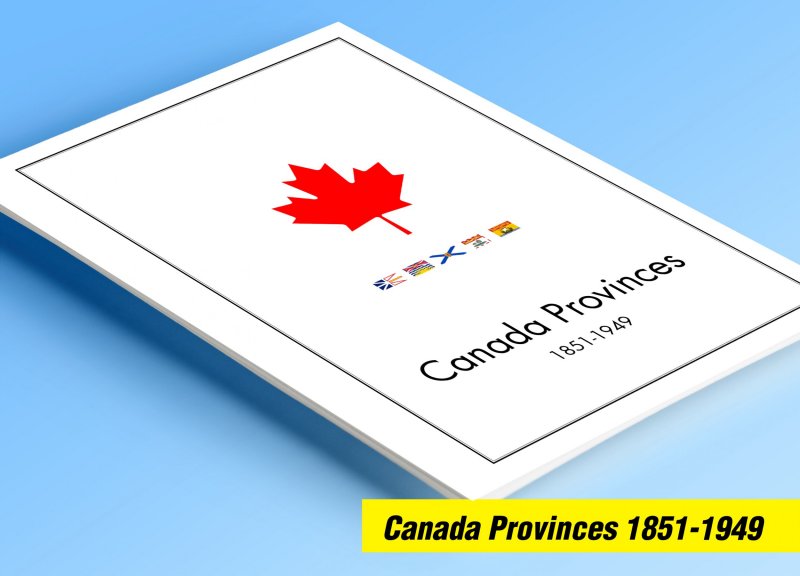 COLOR PRINTED CANADA PROVINCES 1851-1949 STAMP ALBUM PAGES (25 illustr. pages)