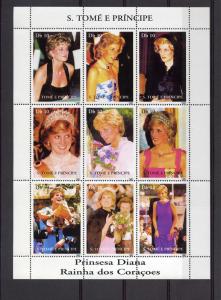 St.Thomas & Prince 1997 Diana Princess Shlt(9) MNH Sc # 1308