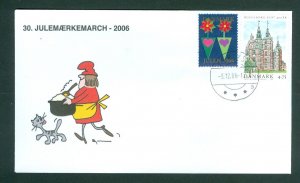 Denmark Cover. 2006. Cat,Santa. Værløse.“Christmas Seal Walk# 30. Sc# 1351. #01