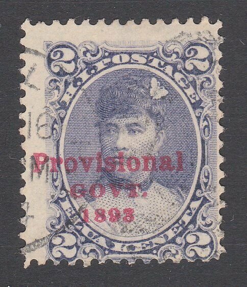 HAWAII 1893 Provisional Govt opt 2c fine used...............................F342