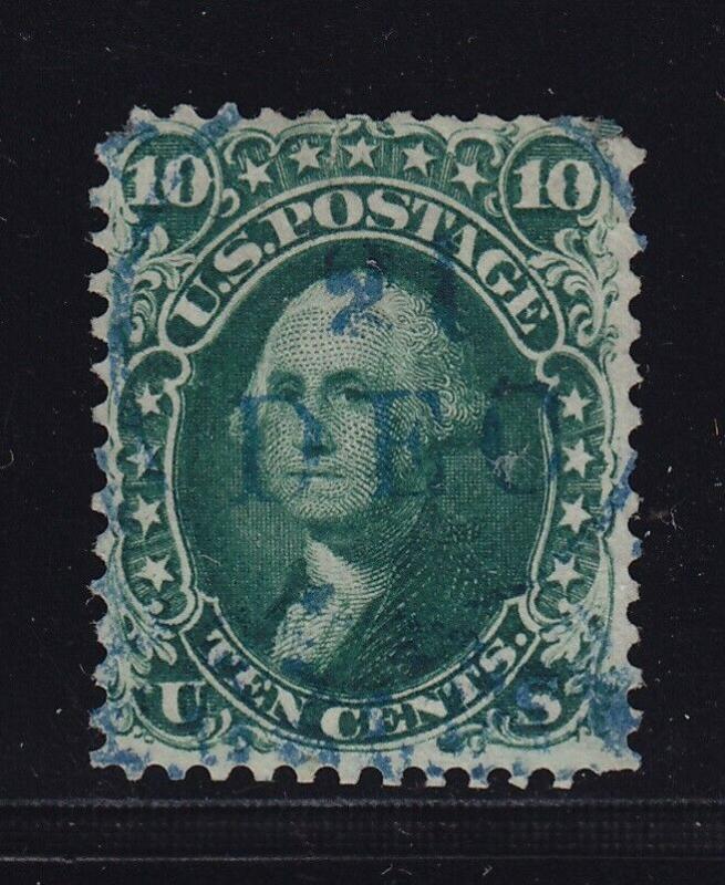 62B F-VF used neat light blue cancel with nice color cv $ 1675 ! see pic !