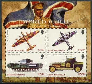 Montserrat 2018 MNH WWII WW2 World War II 4v M/S Military Aviation Tanks Stamps