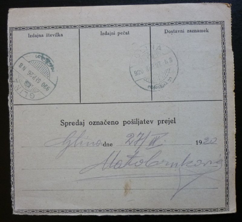 Yugoslavia - SHS - 1920 (Slovenia Verigari) Card - Zagreb to Glina Croatia R4 