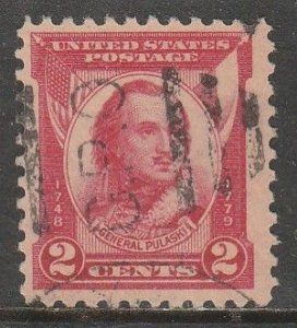 U.S. 690, 2¢ GENERAL PULANSKI. USED. F. (672)
