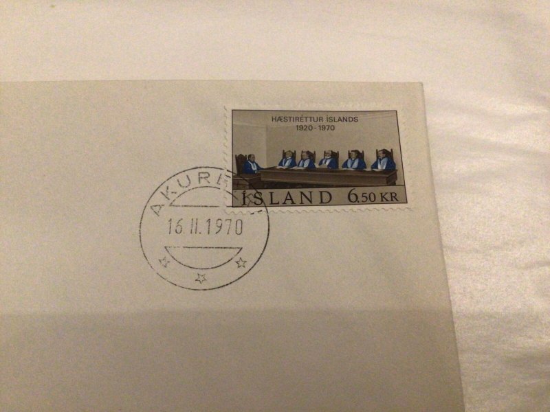 Iceland 1970 Supreme Court first day cover Ref 60441