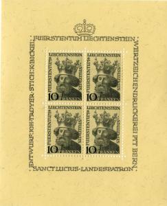 LIECHTENSTEIN 218    MNH S/S    SCV $190.00 BIN $110.00