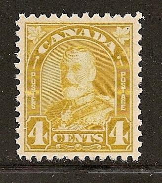 KGV Arch Issue 4c Yellow Bistre #168 FVFNH