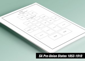 PRINTED SOUTH AFRICA PRE-UNION STATES 1853-1910 STAMP ALBUM PAGES (72 pages)