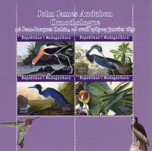 MADAGASCAR - 2020 - Audubon Birds - Perf 4v Sheet - Mint Never Hinged