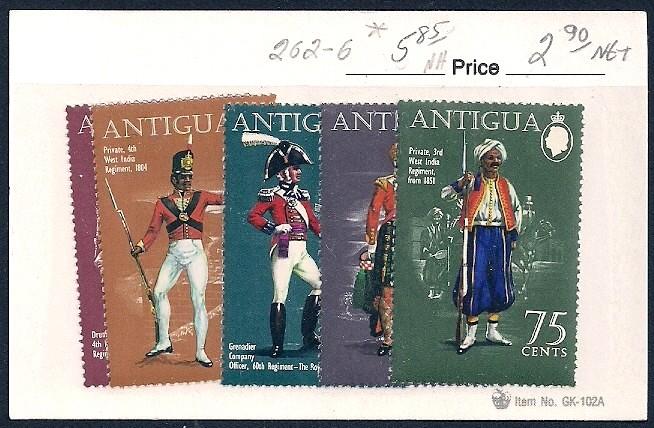 ANTIGUA Sc#262-266 MINT UNUSED HINGED SET