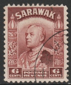 Sarawak Scott 117 - SG111a, 1934 Sir Charles Vyner Brooke 6c Brown used