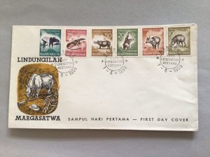 Republic Indonesia 1959 Wildlife multi stamp postal cover 66234  