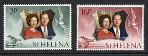 St. Helena 271-272 MNH 1972 Silver Wedding Issue