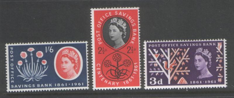 Great Britain 1961 P.O.S.B. (3) Scott #379-81