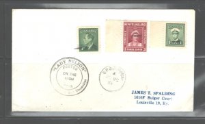 CANADA 1951 COVER ON THE HIGH OF H.M CUTTER LADY NELSON CINDERELLA COVER